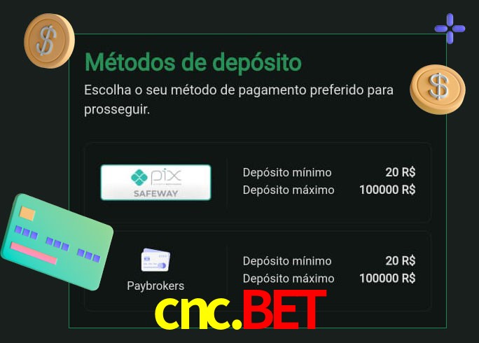 O cassino cnc.bet oferece uma grande variedade de métodos de pagamento